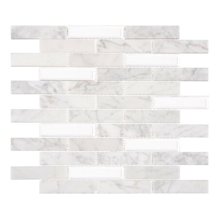 Andova Tiles ANDOVA TILES Mergo 1" x 3" Beveled Marble Brick Joint Mosaic Tile ANDMER482